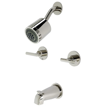 Kingston Brass KBX8146CML Two-Handle Tub and Shower Faucet, Polished Nickel KBX8146CML